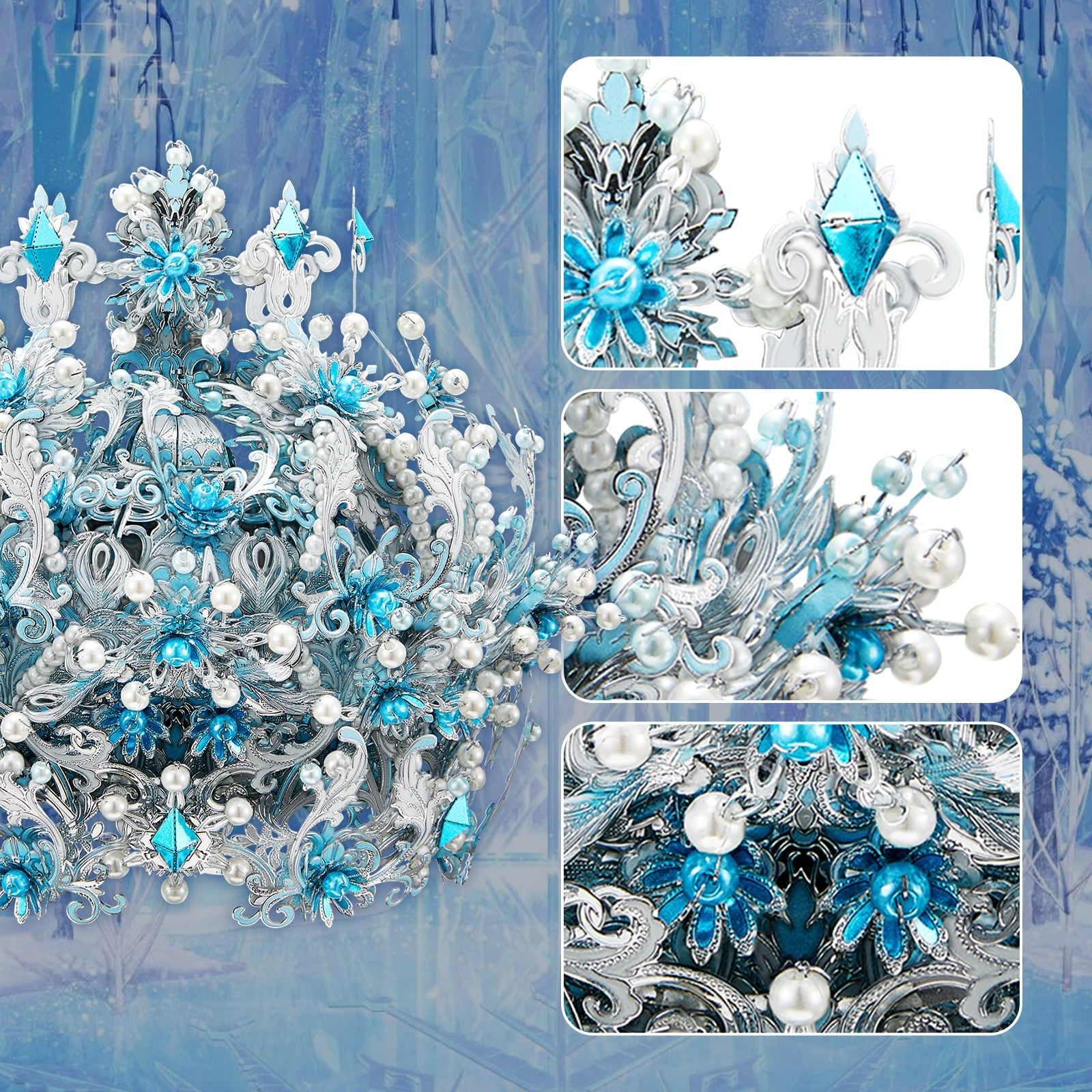  Mô Hình Kim Loại 3D Lắp Ráp Piececool Băng Tuyết Hoàng Quan (305 mảnh, Ice Rock Crown) P377-BS – MP1332 