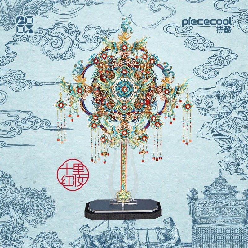  Mô Hình Kim Loại 3D Lắp Ráp Piececool Điểm Thúy Hỉ Phiến (325 mảnh, Kingfisher Xifan) P370-BR – MP1324 