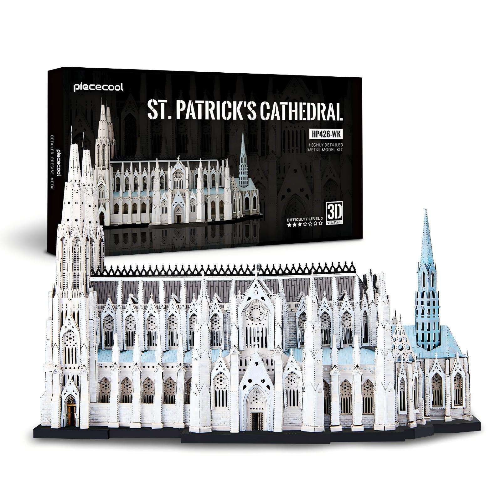  Mô Hình Kim Loại 3D Lắp Ráp Piececool Nhà Thờ Chính Tòa Thánh Patrick (418 mảnh, St. Patrick's Cathedral) HP426-WK – MP1333 