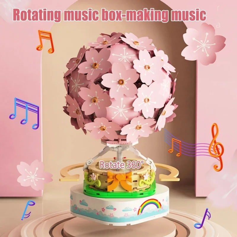  Mô Hình Nhựa 3D Lắp Ráp SEMBO BLOCK Hộp Nhạc Khinh Khí Cầu Hoa Anh Đào 601150 (718 mảnh, Sakura Hot Air Balloon) - LG0186 