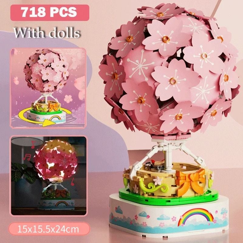  Mô Hình Nhựa 3D Lắp Ráp SEMBO BLOCK Hộp Nhạc Khinh Khí Cầu Hoa Anh Đào 601150 (718 mảnh, Sakura Hot Air Balloon) - LG0186 