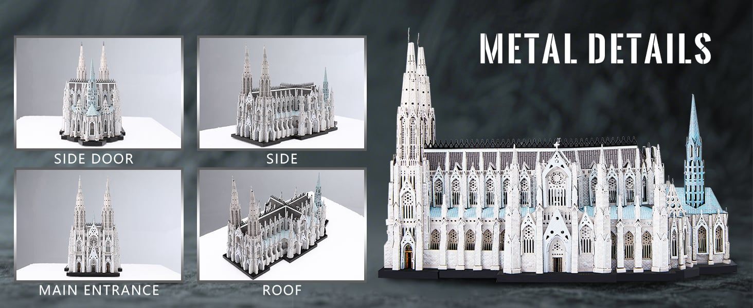  Mô Hình Kim Loại 3D Lắp Ráp Piececool Nhà Thờ Chính Tòa Thánh Patrick (418 mảnh, St. Patrick's Cathedral) HP426-WK – MP1333 