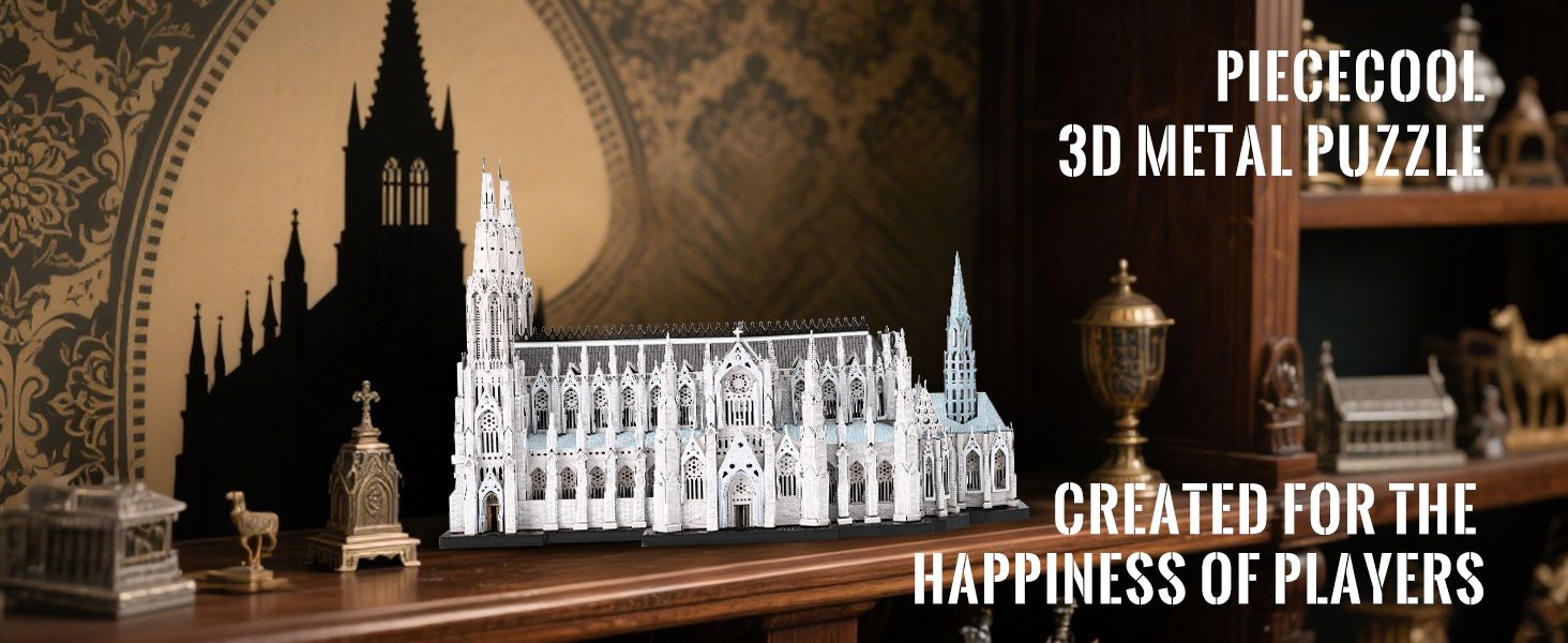  Mô Hình Kim Loại 3D Lắp Ráp Piececool Nhà Thờ Chính Tòa Thánh Patrick (418 mảnh, St. Patrick's Cathedral) HP426-WK – MP1333 