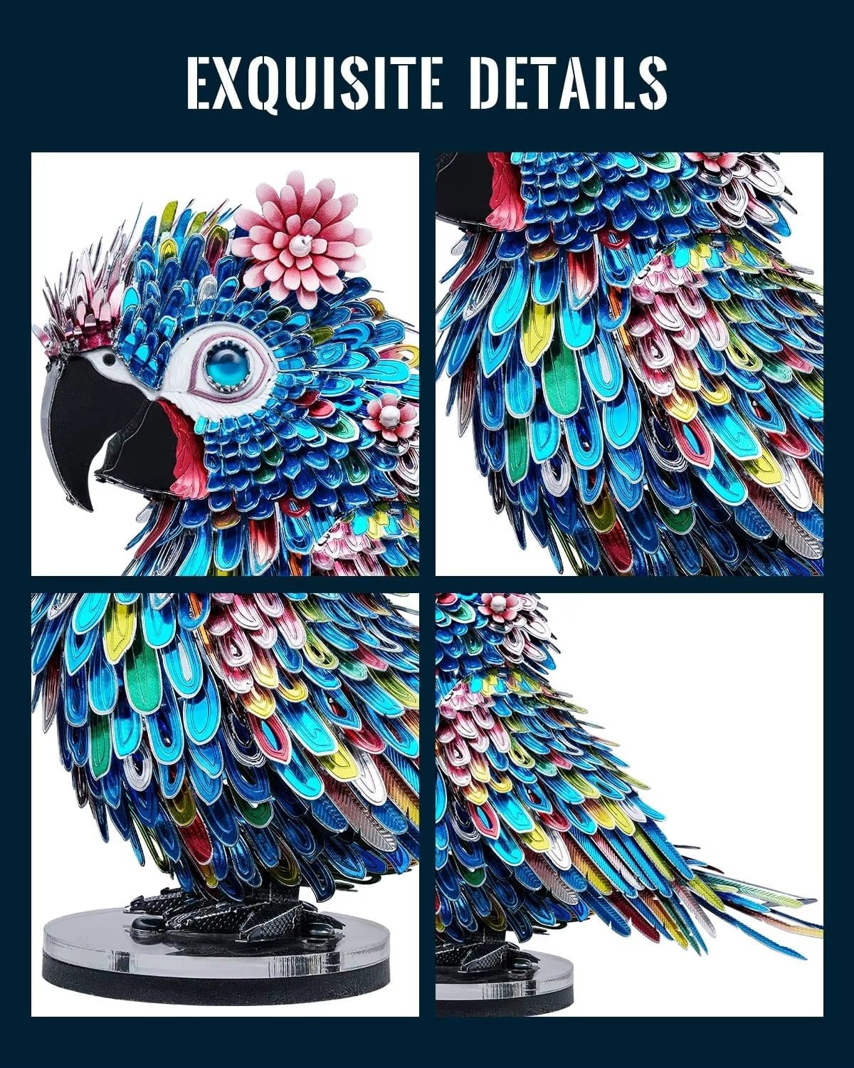  Mô Hình Kim Loại 3D Lắp Ráp Piececool Linh Tê Anh Vũ (173 mảnh, Telepathic Parrot) HP471-BS – MP1349 