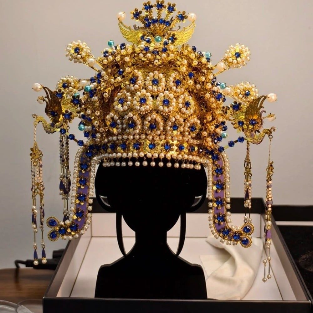  Mô Hình Kim Loại 3D Lắp Ráp Piececool Tùy Hoa Điền Lưu Kim Phượng Quan (1366 mảnh, Sui Dynasty Gilt Phoenix Crown with Floral Diadem) P442-GB – MP1323 