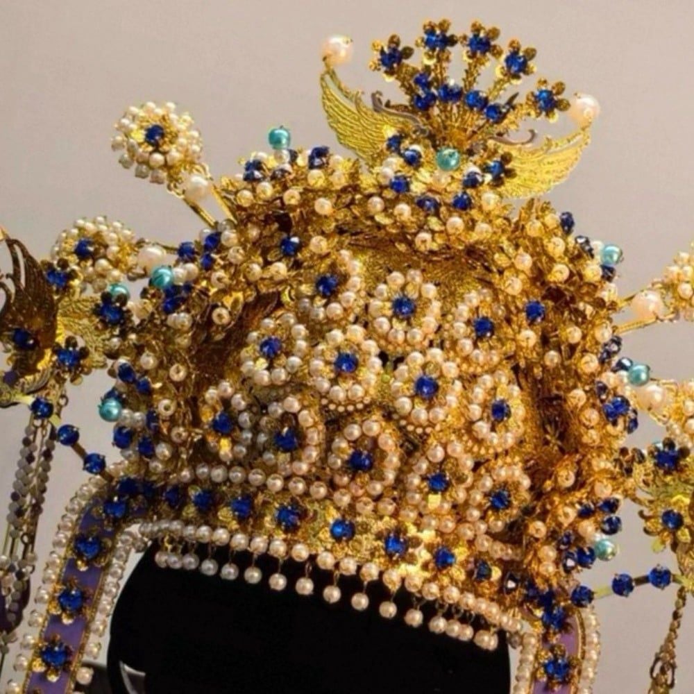  Mô Hình Kim Loại 3D Lắp Ráp Piececool Tùy Hoa Điền Lưu Kim Phượng Quan (1366 mảnh, Sui Dynasty Gilt Phoenix Crown with Floral Diadem) P442-GB – MP1323 