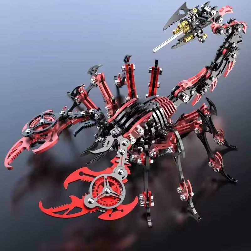  Mô Hình Kim Loại Lắp Ráp 3D Steel Warcraft Bọ Cạp Bóng Đêm (Màu Đỏ Bạc) - SW049 