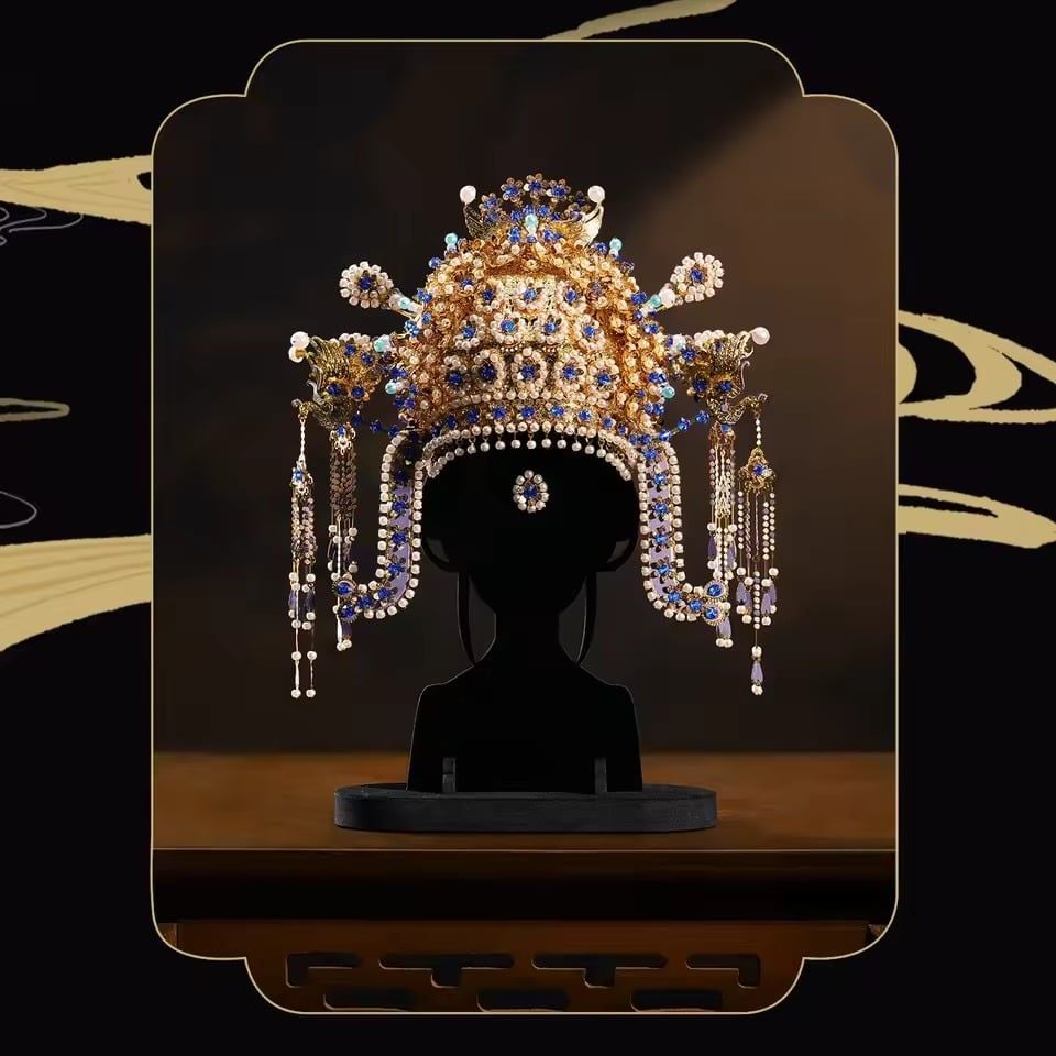  Mô Hình Kim Loại 3D Lắp Ráp Piececool Tùy Hoa Điền Lưu Kim Phượng Quan (1366 mảnh, Sui Dynasty Gilt Phoenix Crown with Floral Diadem) P442-GB – MP1323 