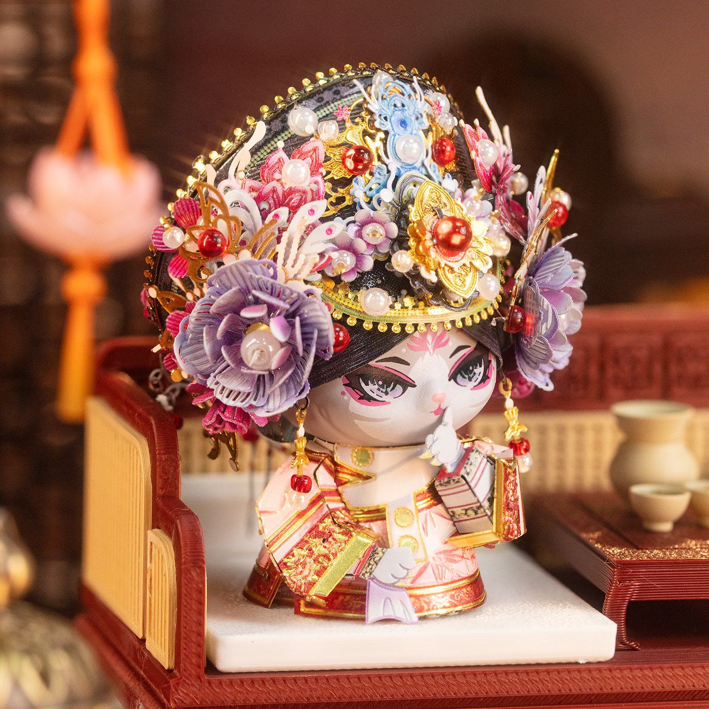  Mô Hình Kim Loại Lắp Ráp 3D MU Mèo Quý Phi Chân Hoàn (127 mảnh, The Legend of Zhen Huan - Zhenhuan) YM-LC146-W – MP1315 