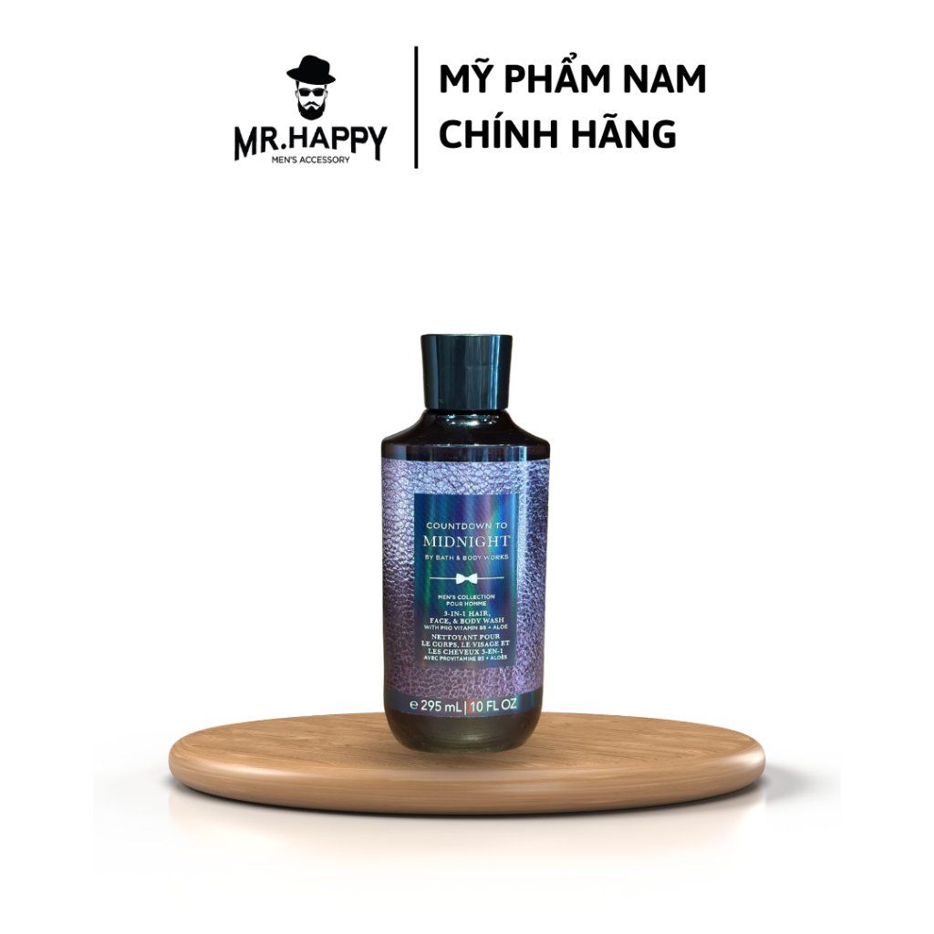 Sữa tắm 3in1 Tắm- Gội- Rửa mặt Bath & Body Works Mid Night 295ml 