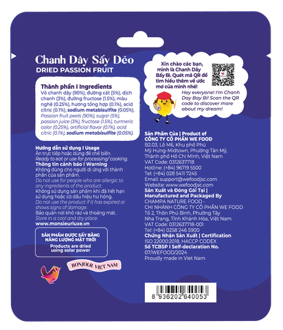  Monsieur Luxe Chanh Dây Sấy Dẻo - Dried Passion Fruit - 40g 