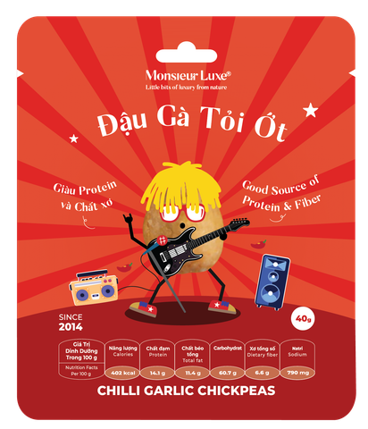  Monsieur Luxe Đậu Gà Tỏi Ớt - Chilli Garlic Chickpea - 40g 