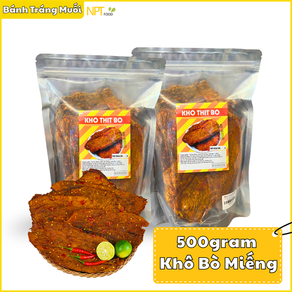  500gram Khô Bò Miếng Túi Zip 