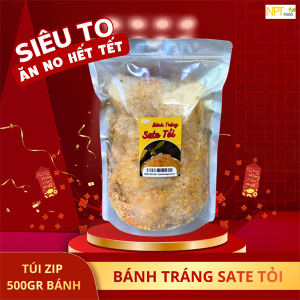  Bánh Trộn Sate Tỏi Túi Zip Lớn 