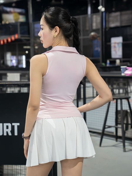 Áo ba lỗ nữ Reeta cổ polo khoá kéo A3206