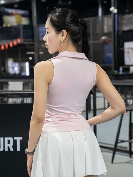 Áo polo thể thao nữ không tay Court Zip - A206