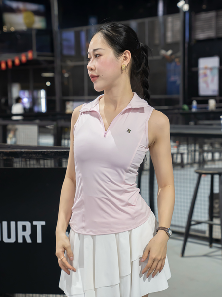 Áo polo thể thao nữ không tay Court Zip - A206