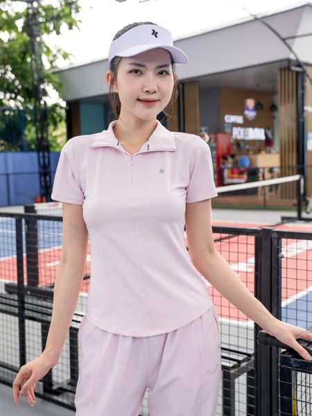 Áo polo thể thao nữ Reeta cổ dây khoá kéo A3038