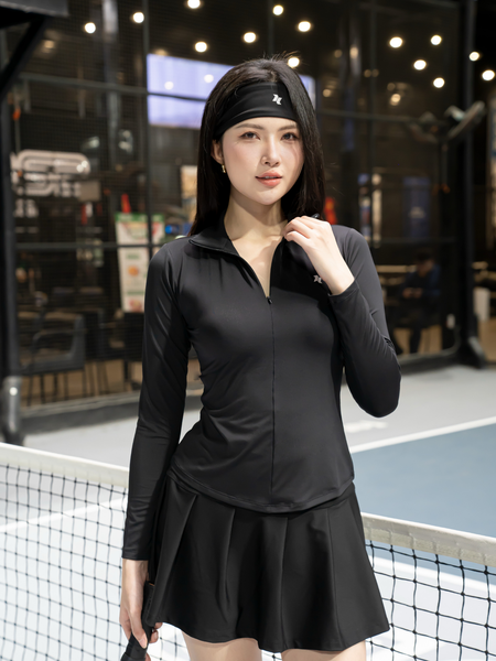 Áo polo tay dài cổ dây kéo - A050