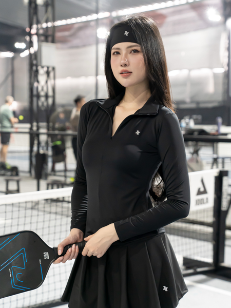 Áo polo tay dài cổ dây kéo - A050