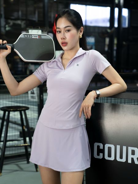 Áo polo thể thao nữ Reeta cổ dây khoá kéo A3038