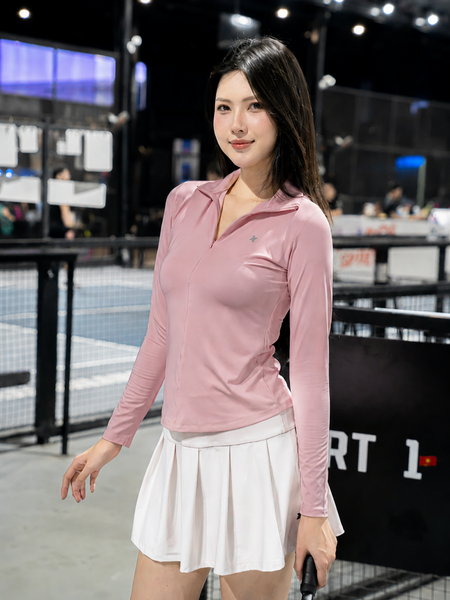 Áo polo tay dài cổ dây kéo - A050
