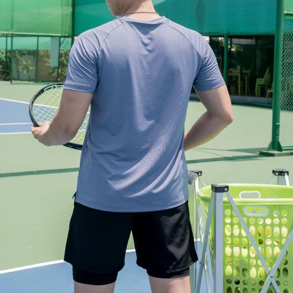 Áo thể thao nam cổ tròn logo Fit A130