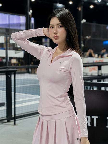 Áo polo tay dài cổ dây kéo - A050