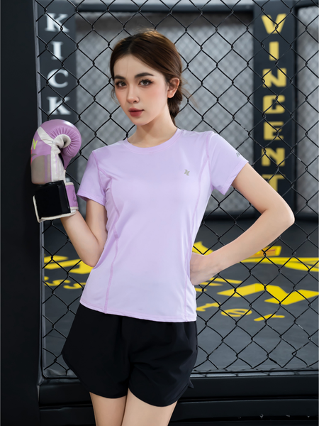 Áo thể thao nữ cổ tròn phối line - A003