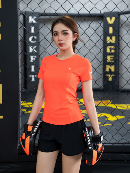 Áo thể thao nữ cổ tròn phối line - A003