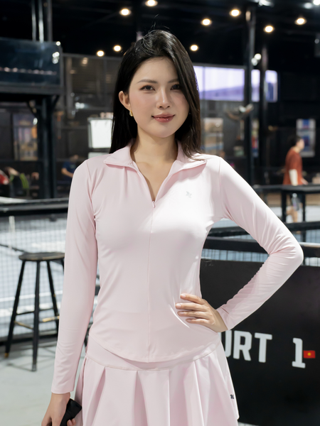 Áo polo tay dài cổ dây kéo - A050