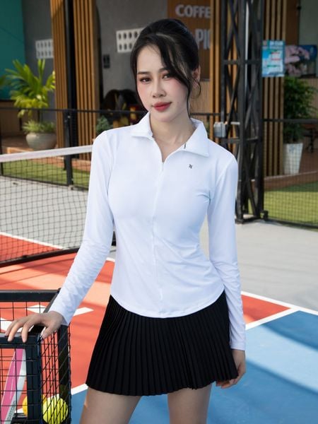 Áo polo tay dài cổ dây kéo Reeta A050