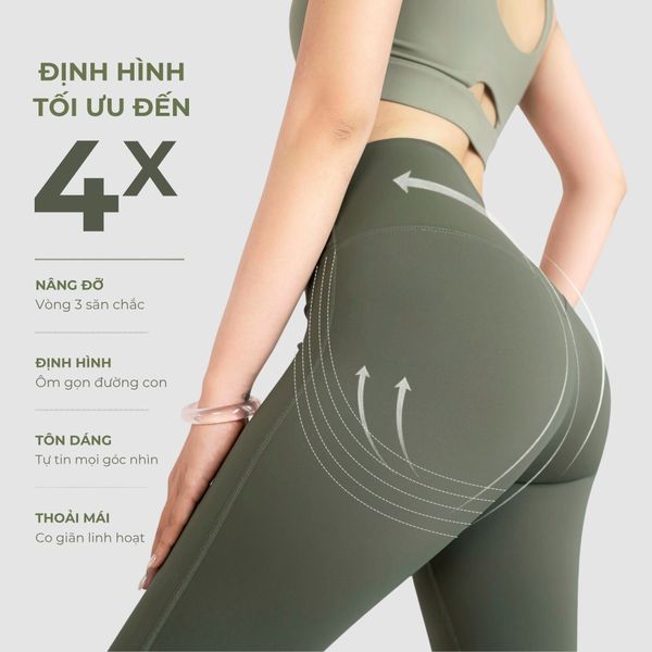 Quần dài legging thể thao nữ Reeta chất vải POLYAMIDE SPANDEX cao cấp A249