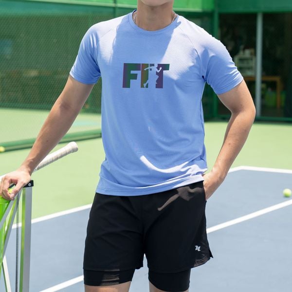 Áo thể thao nam cổ tròn logo Fit A130
