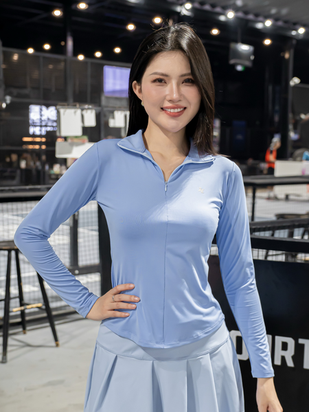 Áo polo tay dài cổ dây kéo - A050