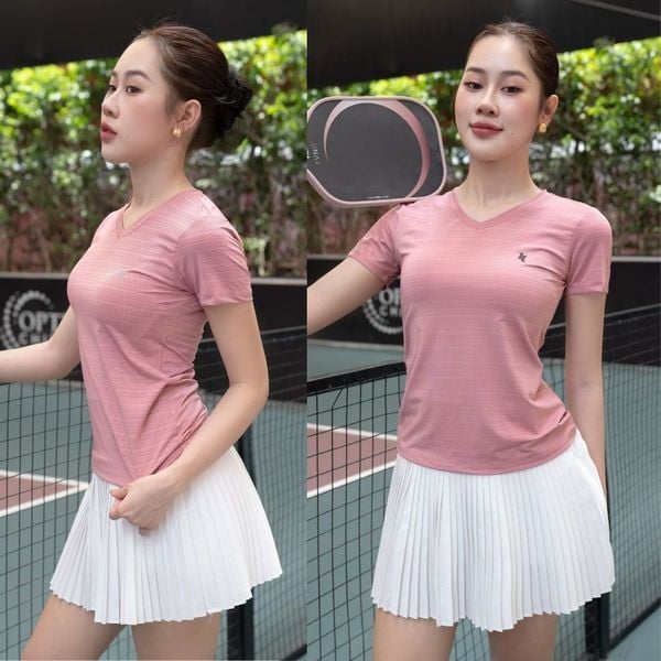 Áo thun thể thao nữ cổ tim Reeta A3006