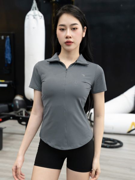 Áo polo thể thao nữ Reeta cổ dây khoá kéo A3038