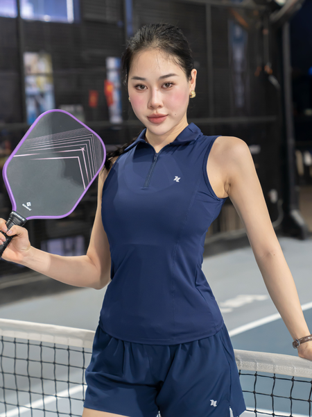 Áo polo thể thao nữ không tay Court Zip - A206