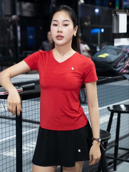 Áo thun thể thao nữ cổ tim - A006