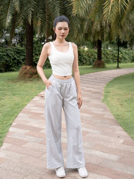 Quần dài nữ nỉ chân cua cao cấp form suông Unisex Basic - A258