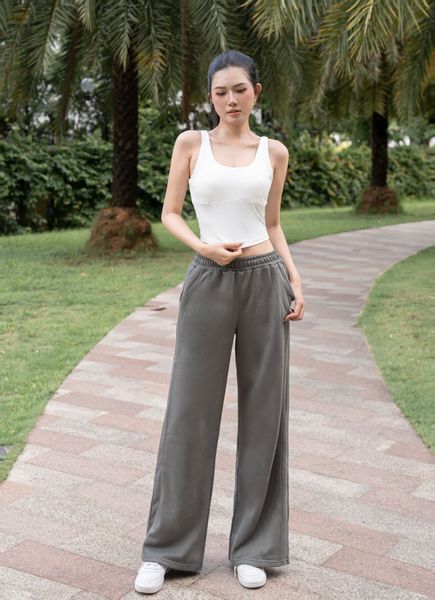 Quần dài nữ nỉ chân cua cao cấp form suông Unisex Basic - A258