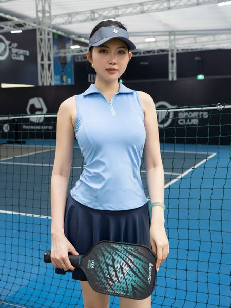 Áo ba lỗ nữ Reeta cổ polo khoá kéo A3206