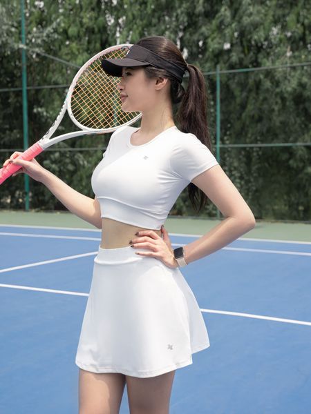 Chân váy thể thao nữ 2 lớp form chữ A cạp cao, xẻ tà, có quần bảo hộ... A241