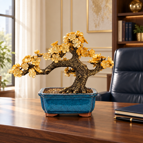 Tượng chậu mai dát vàng 24K