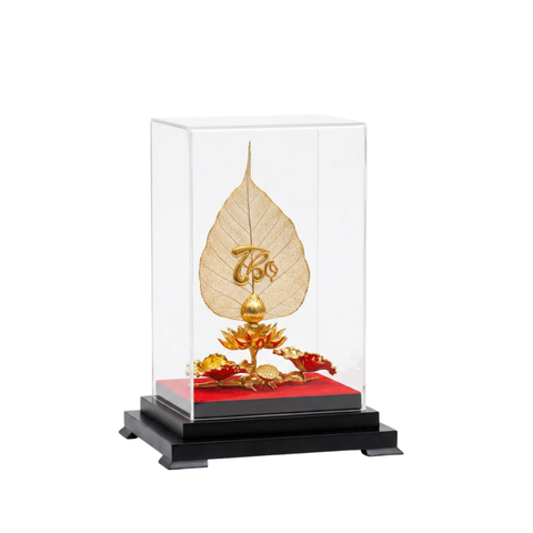 Lá bồ đề chữ Thọ dát vàng 24K