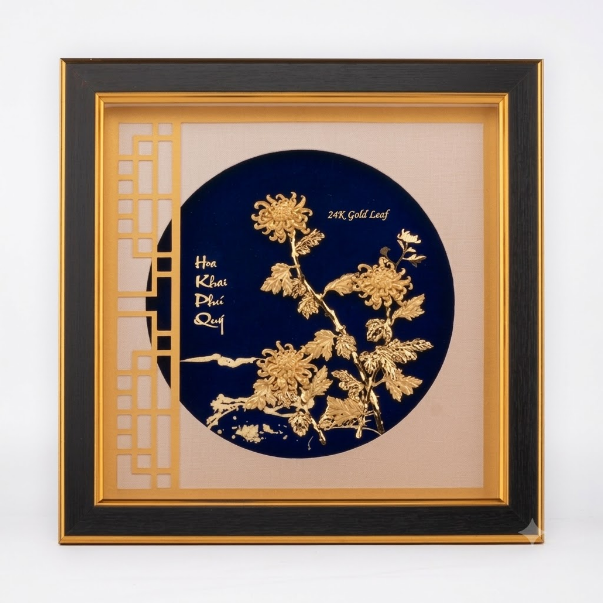  Tranh hoa cúc dát vàng 24K 