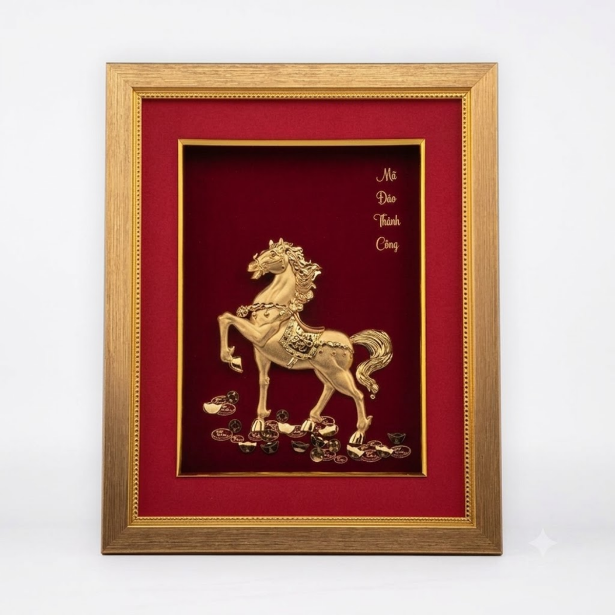  Tranh ngựa dát vàng 24K (Mẫu đứng) 