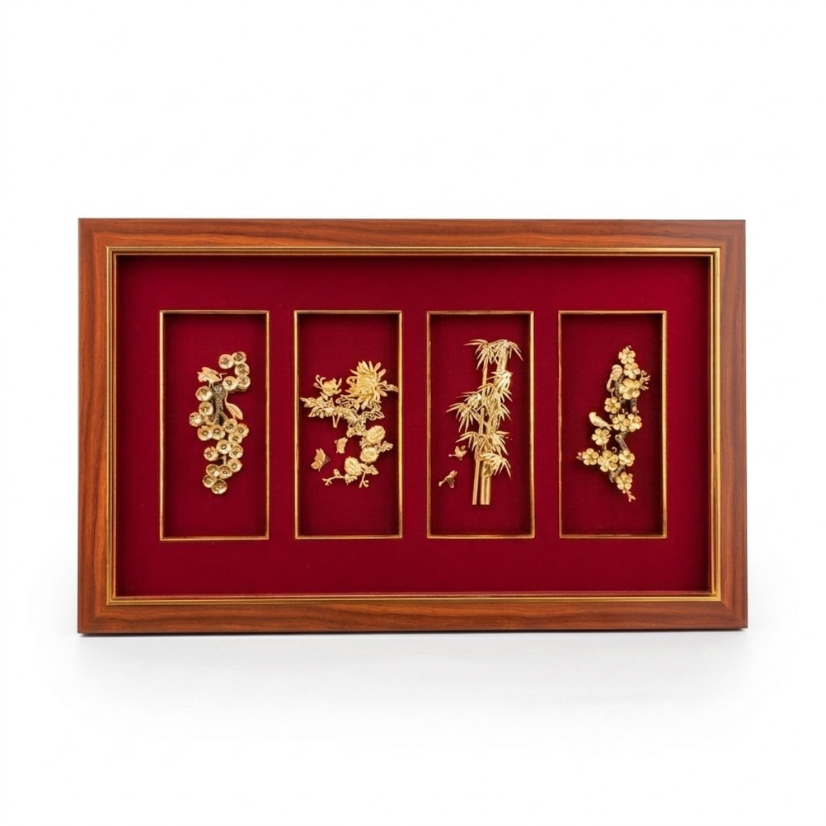 Tranh tứ quý dát vàng 24K 