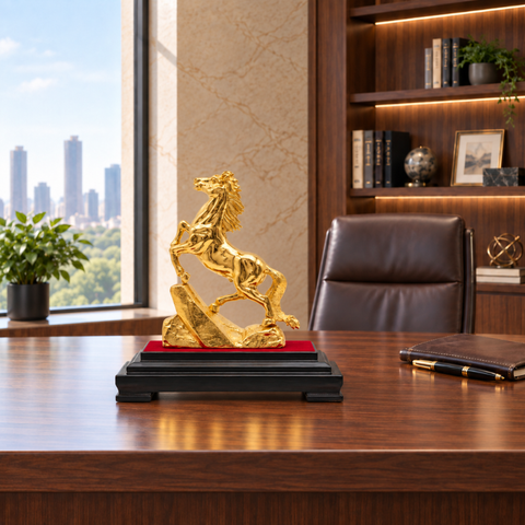 Tượng ngựa dát vàng 24K