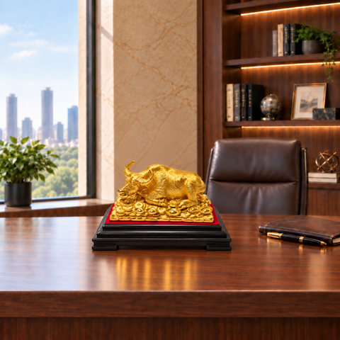 Tượng trâu dát vàng 24K